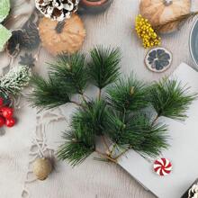 10 件装圣诞松针树枝 DIY 花环假松树枝小松树枝茎秆工艺品圣诞树花 - 聖誕松針葉 - 查看 1
