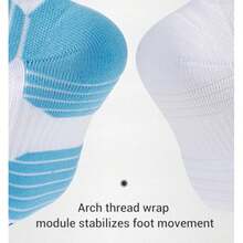 篮球袜 跑步袜 1-3 双 缓冲中筒袜 防水泡 吸湿排汗 运动徒步袜 - 彩色 - 查看 5