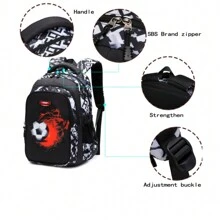 Asge The Boy Has A Receipt In His Backpack For Children As A Quickie For School Bags For Middle School Students - 灰色 - 查看 4