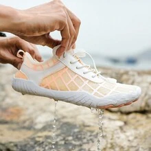 女士时尚透气舒适轻便防滑五趾户外水上运动、徒步、室内瑜伽、跳绳、舞蹈、健身鞋 - 白色 - 查看 10