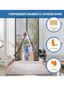 شبكة تحجيب الناموس المغناطيسية للصيف مع إغلاق آلي، شبكة الباب المخفية لحماية من الحشرات والذباب