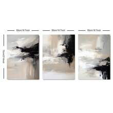 3 carteles retro abstractos modernos, pinturas decorativas de arte simple en negro y beige para decoración del hogar, sala de estar, dormitorio, fondo de sofá, sin marco