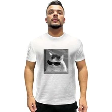 Unisex T-Shirt Meme Of The Kitten With Glasses Exclusive Launch All Sizes New Fashion - trắng - Xem 2