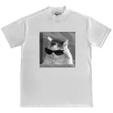 Unisex T-Shirt Meme Of The Kitten With Glasses Exclusive Launch All Sizes New Fashion - trắng - Xem 4