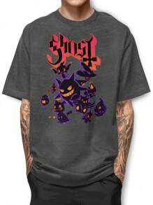 Ghost Poke Shadow Basic T-Shirt 100% Cotton Shirt GPJ1 - Màu xám đen - Xem 1