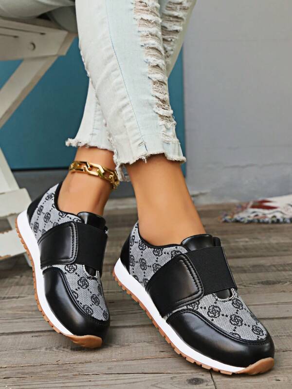 Damskie modne, drukowane, codzienne buty sportowe, lekka gumka, wsuwane, sportowe buty do biegania, oddychające