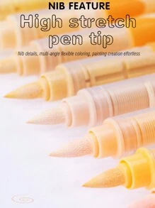 1pc Direct Liquid Soft Tip Acrylic Marker Pen, 12/24/48/72 Colors, Student Dedicated Non-Transparent, Multi-Color Available, Stackable, Watercolor Pen, For Art Students, DIY Colored Brush - Straight Liquid Soft Tip Marker Pen - View 8