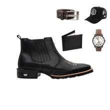 Texan Boot + Watch + Wallet + Hat + Belt - 黑色 - 查看 1