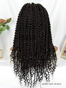 Synthetic Long Box Braid Wig Twist Braid African Braid Wig Full Lace Synthetic Curly Braid Wig - Black - View 4