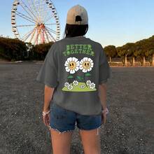 Women's Blouse T-Shirt Short Sleeve Printed Blouse Better - 深灰色 - 查看 4