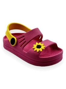 Children's Sandals For Girls With 3D Designs, Relief, Light, Comfortable - Hoa hồng vàng - Xem 6