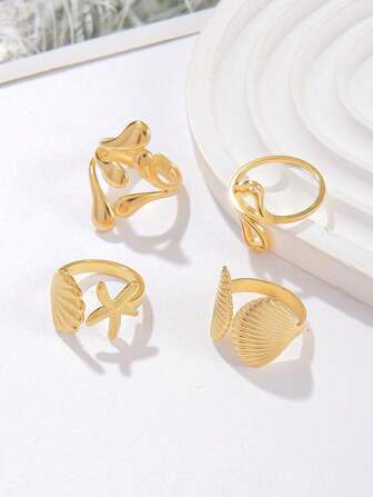 1pc Fashionable Minimalist Stainless Steel Open Ring