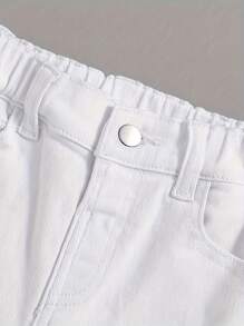 Tween Boy Distressed White Denim Jeans - White - View 4