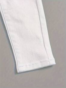 Tween Boy Distressed White Denim Jeans - White - View 5