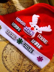 定制名字亚克力帽徽章，优雅女士帽子日常穿着度假风格简约时尚圣诞帽胸针配饰派对珠宝，送给她的圣诞礼物 - 白色別針 - 查看 6