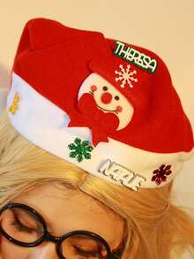 定制名字亚克力帽徽章，优雅女士帽子日常穿着度假风格简约时尚圣诞帽胸针配饰派对珠宝，送给她的圣诞礼物 - 白色別針 - 查看 2