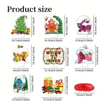 圣诞派对装饰品，8 件绿色蜂窝中心装饰品，绿色餐桌装饰品，圣诞节餐桌中心装饰品 - 彩色 - 查看 2