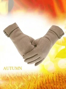 1Pair Winter Thickened Warm Gloves For Unisex, Waterproof, Windproof, Touch Screen Compatible, Button Closure, Ideal For Skiing, Hiking, Cycling, And Outdoor Activities In Extreme Cold Weather Conditions
