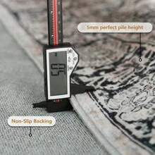 1 tấm thảm trải sàn in họa tiết Bohemian phong cách cổ điển Mỹ màu hồng san hô & đen làm từ polyester giả cashmere mềm mại chống trượt có thể giặt được cho phòng khách, phòng ngủ, hành lang, phòng ăn - Màu Hồng  San hô - Xem 5