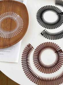 1/2/3/5PCS Plastic Full Circle Stretch Flexible Comb Teeth Headband Broken Hair Fixed Headband Hair Accessories For Women,Solid Simple Headband Used For Daily Hair Styling & Flyaways Taming,Invisible Elastic Hair Combs - Transparent Broken Hair Finishing Styling Tools With Easy Grip Handle For Women's Daily Hairdressing And Styling Needs - Perfect For Hair Salon And Personal Use,Hairband,Hair Hoop Headbands ,Head Piece