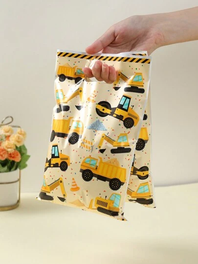 10/25/50pcs Engineering Vehicle Style Handbag Gift Bags Candy Bags, Engineering Vehicle Design Gift Bags Sweet Bags For Birthday Party Family Holiday Party Decorations, Engineering Vehicle Theme Party Favor Plastic Bags, Multi-Purpose Gift Wrapping Supplies Wrapping Bag,Kitchen Decor,Home Decor, Birthday Candy Packaging Bag,1st Birthday Decor,Babe Shower Decor,Gender Reveal Decor,Birthday Small Gifts,New Year Decor