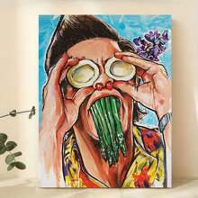 1 pieza Impresión artística en lienzo sin marco "¿Tengo algo en los dientes?" - Decoración de pared vintage/moderna sin marco para sala de estar, dormitorio, oficina en casa, arte de pared, regalo de póster para cumpleaños y graduación - Multicolor - Ver 4