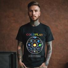 Men's T-Shirt - Coldplay - Music Of The Spheres - Rock Shirt - Negro - Ver 1
