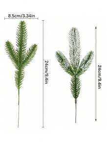 5/10/20 Pieces Of Cedar Picking Artificial Pine Needle Branches Winter False Flocking Branches Christmas Green Spray Handicraft Wreath Wreath, Halloween, Halloween Decoration