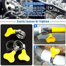 5/10 pezzi Fascette stringitubo regolabili in acciaio inossidabile - Durevoli, resistenti alla corrosione, facili da installare, adatte per condotti di asciugatrici, tubi dell'acqua, collegamenti del gas naturale e altro. Disponibili in più misure. - Giallo - Visualizzare 8