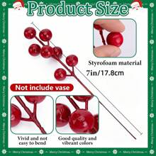 人造冬青浆果，迷你假浆果装饰线，用于圣诞树装饰花环 DIY 工艺品 - 彩色 - 查看 3