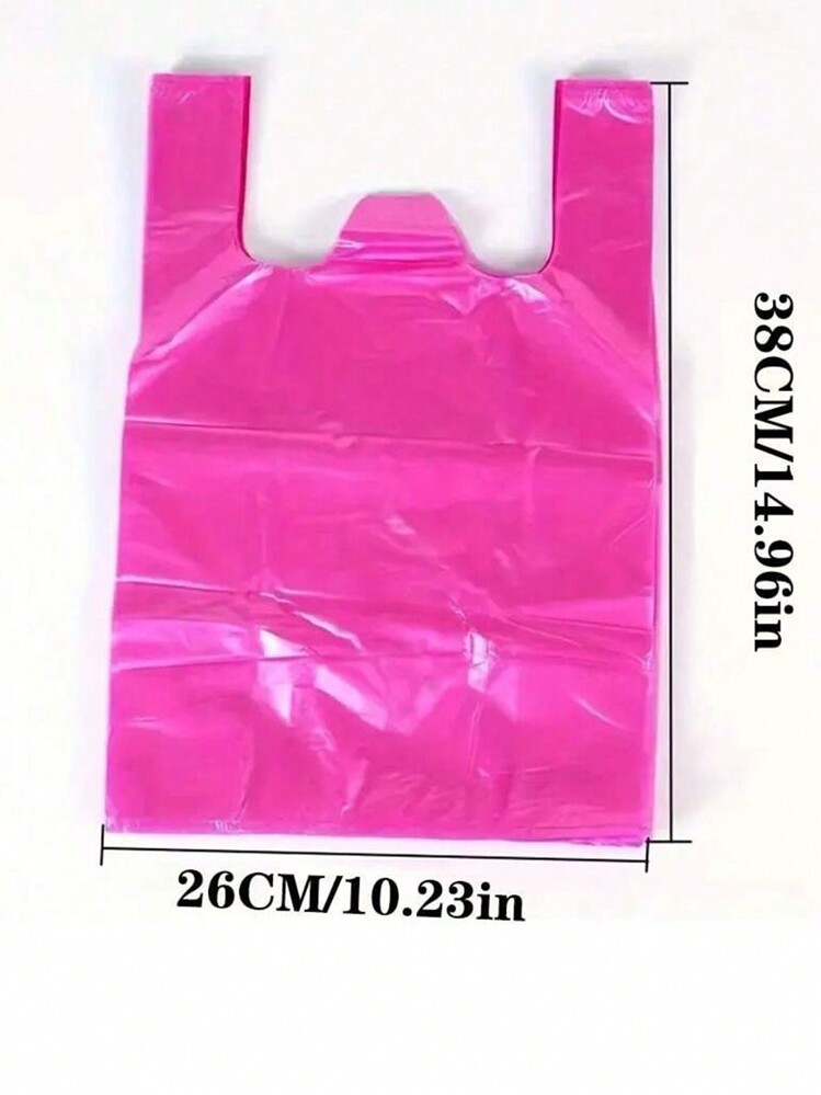 50/60/80/90/100/120/150/160/180/200 件带手柄的塑料 T 恤袋，聚乙烯购物袋，用于杂货、蔬菜、水果、零食 - 方便，适用于超市、餐馆、零售店和家庭组织， - 彩色 - 查看 9