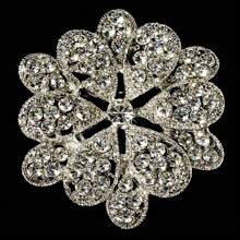 1 Pc Rhodium Silver Plated Clear Rhinestone Crystal Diamante Wedding Brooch Dress Accessories Pin For Clothes Bag Charm - Multicolor - View 6