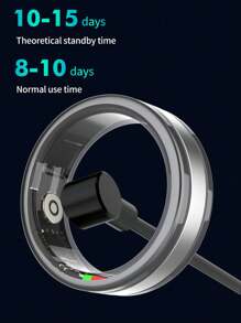 2024 Smart Ring R18 时尚健康健身追踪器，带心率、血氧、运动模式、300 米防水，兼容 Android IOS - 彩色 - 查看 4