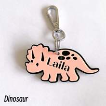 Customized Keychain, Personalized Name Fashionable Girl Plant & Flower Element Design, Souvenir Birthday Gift, Surprise Gift, Graduation Season Essential, Travel Essential - Silver - View 6