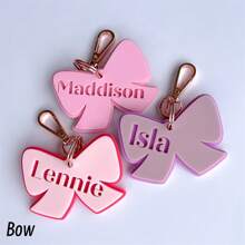 Customized Keychain, Personalized Name Fashionable Girl Plant & Flower Element Design, Souvenir Birthday Gift, Surprise Gift, Graduation Season Essential, Travel Essential - Silver - View 10