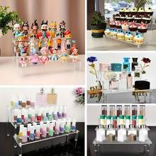 1 套多层亚克力展示架、多功能香水收纳架、蛋糕架、工艺品架，采用透明设计和装饰风格，适用于家居装饰