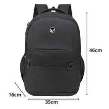 Reinforced Executive Men's Backpack With Anti-Theft Notebook Compartment With Password And USB Cable Output - màu đen - Xem 4