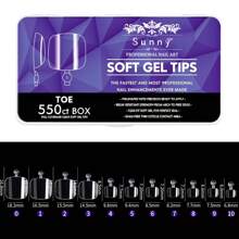 550 Piezas Tips Para Pie Cristal Uñas Postizas SOFT GEL TIPS - transparente - Ver 4