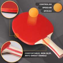 Anywhere Ping Pong Equipment To-Go Includes Retractable Net Post, 2 Ping Pong Paddles, 3 Pcs Balls, Attach To Any Table Surface - Lake Blue - View 2