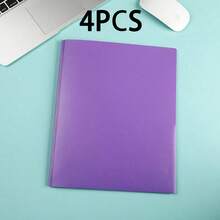 1/2/3/4PCS Plastic Pocket Folders, Project Folders With 3 Hole Punch, Binder School Folders With 2 Pockets, Poly Pocket Folders For Office, Fit Letter Size Paper - A4 - View 15