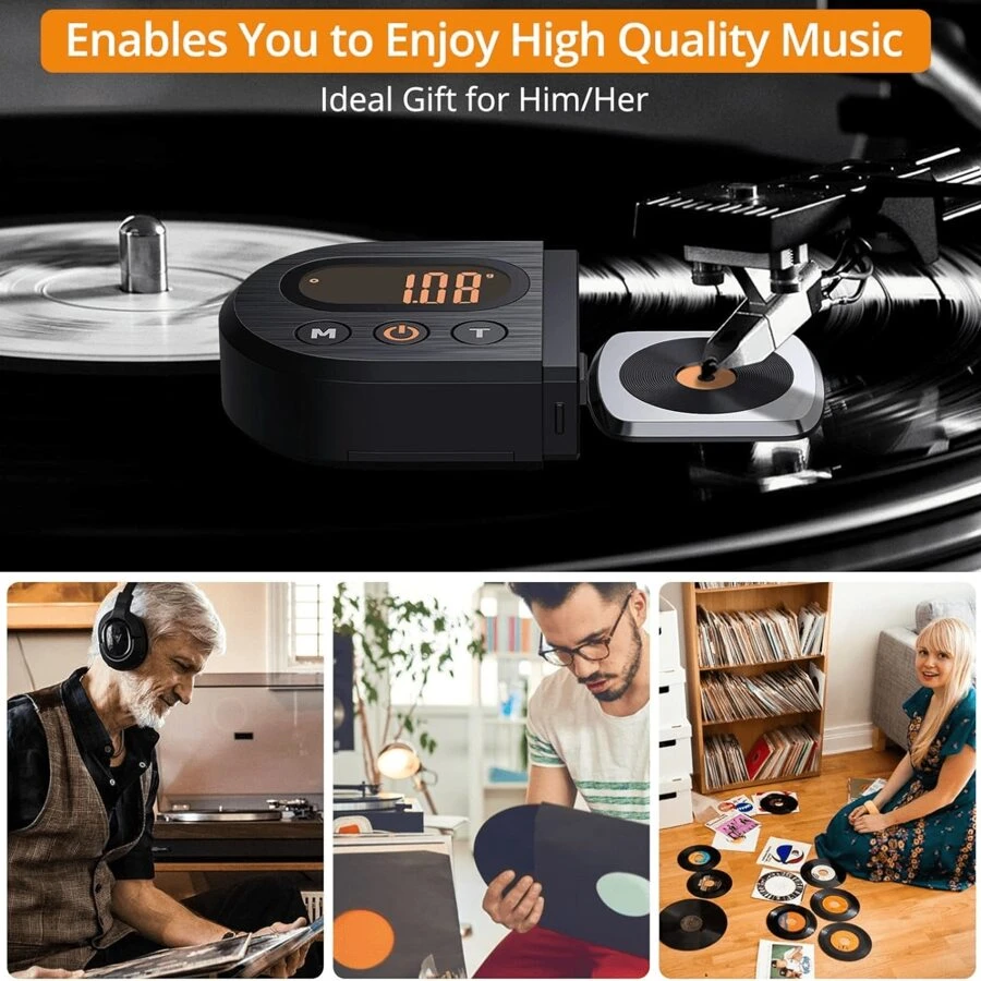 Neoteck Upgraded Digital Turntable Stylus Force Scale Gauge 0.01g/5.00g With Orange LCD Backlight And 5g Weight For Tonearm Phono Cartridge