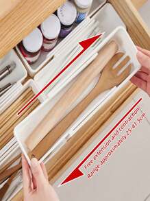 1 Stück ausziehbare Besteckaufbewahrungsbox zum Organisieren von Küchengeschirr, Geschirr und Besteck in Schrank oder Schublade, Küchenlagerung, Küchenorganisation, Aufbewahrungsartikel, Küche, Lagerung, Organisator, Organisation, Organisatoren, Schubladenorganisator, Reise, Küchenutensilien, Küchenhelfer, Küchendinge.