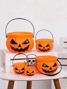7pcs/5pcs Halloween Pumpkin Buckets, New 7pcs Twisted Eye Pumpkin Bucket Holiday Handheld Toys, Scary Halloween Elements Handheld Pumpkin Bucket, 5pcs Funny Pumpkin Jar Decorations, For Halloween Decoration, Pumpkin Buckets, Bar Nightclub Props, Candy Container, Handheld Pumpkin Bucket,Christmas