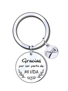 非节日不锈钢休闲可爱优雅字母钥匙扣，最佳朋友礼物，家庭友谊礼物情人节情人节汽车配件包饰背包适合学校哥特 Y2k - 銀色 - 查看 2