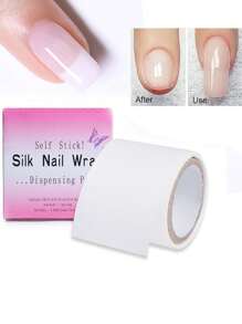 1 Rollo de cinta adhesiva de fibra de vidrio y seda para reparación de uñas, autoadhesiva, anti daños, para grietas y roturas de uñas, refuerzo y reparación instantánea (100X3cm/Rollo), Suministros para uñas, Herramientas para uñas, Herramientas de arte de uñas, De vuelta a la escuela, Uñas, Herramientas para uñas postizas, Herramientas de manicura y pedicura - Blanco - Ver 2