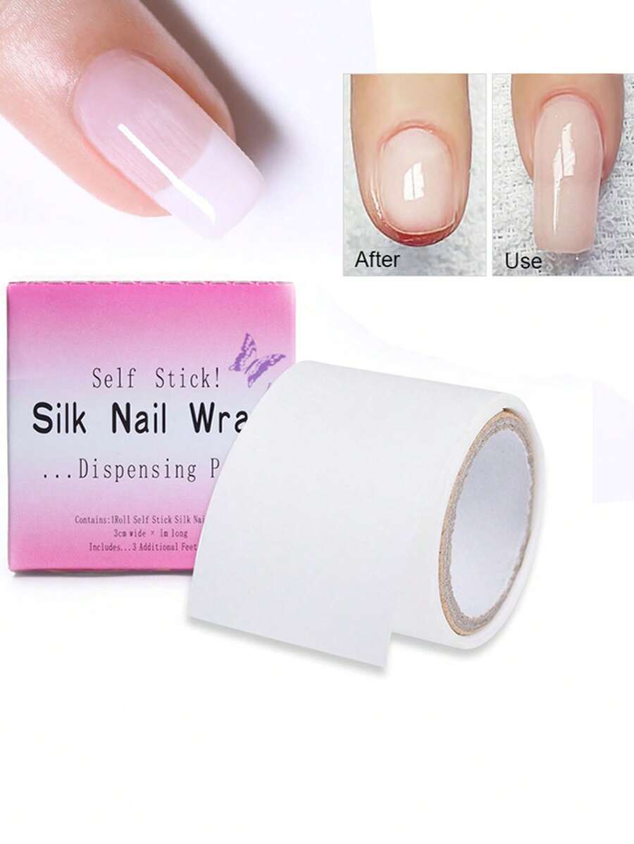 1 Rollo de cinta adhesiva de fibra de vidrio y seda para reparación de uñas, autoadhesiva, anti daños, para grietas y roturas de uñas, refuerzo y reparación instantánea (100X3cm/Rollo), Suministros para uñas, Herramientas para uñas, Herramientas de arte de uñas, De vuelta a la escuela, Uñas, Herramientas para uñas postizas, Herramientas de manicura y pedicura