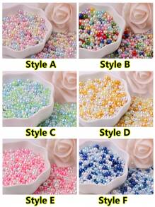 150 件仿珍珠设计装饰珠，现代色块塑料珠，适合家居、圣诞节 - 彩色 - 查看 2