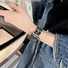 New PU Leather Splice Watch Band Compatible With 38mm 40mm 41mm 42mm 44mm 45mm 49mm Watches, Fashionable Handmade Strap Suitable For Watch Series SE9 8 7 6 5 4 3 2 1 Replacement Wristband