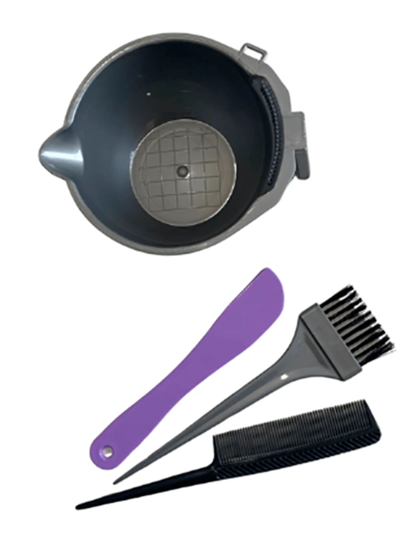 KUAILE BIJUX Kit Comb + Brush + Spatula + Bowl Professional Chemical Bleaching Progressive Highlights And Coloring - 灰色 - 查看 1