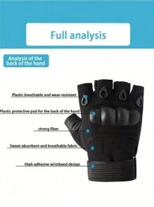 1 paire Gants tactiques à demi-doigts pour hommes pour activités de plein air, cyclisme, anti-dérapants et résistants à l'usure, pour randonnée en montagne, fitness et entraînement au combat